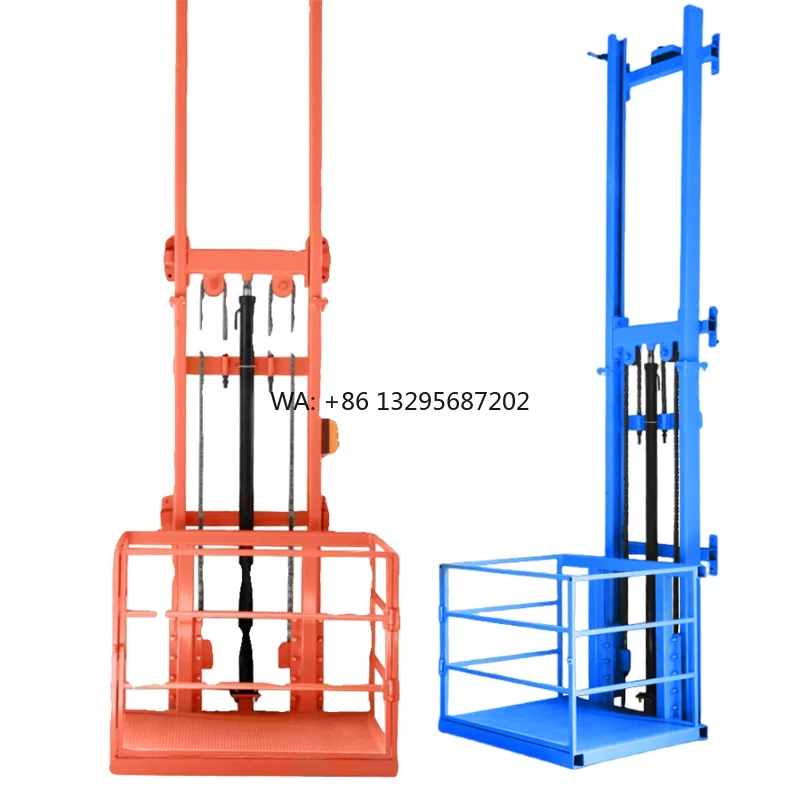 

Electric Guide Rail Hoist Work Platform Hydraulic Small Household Vertical Cargo Elevator Lift for Warehouse