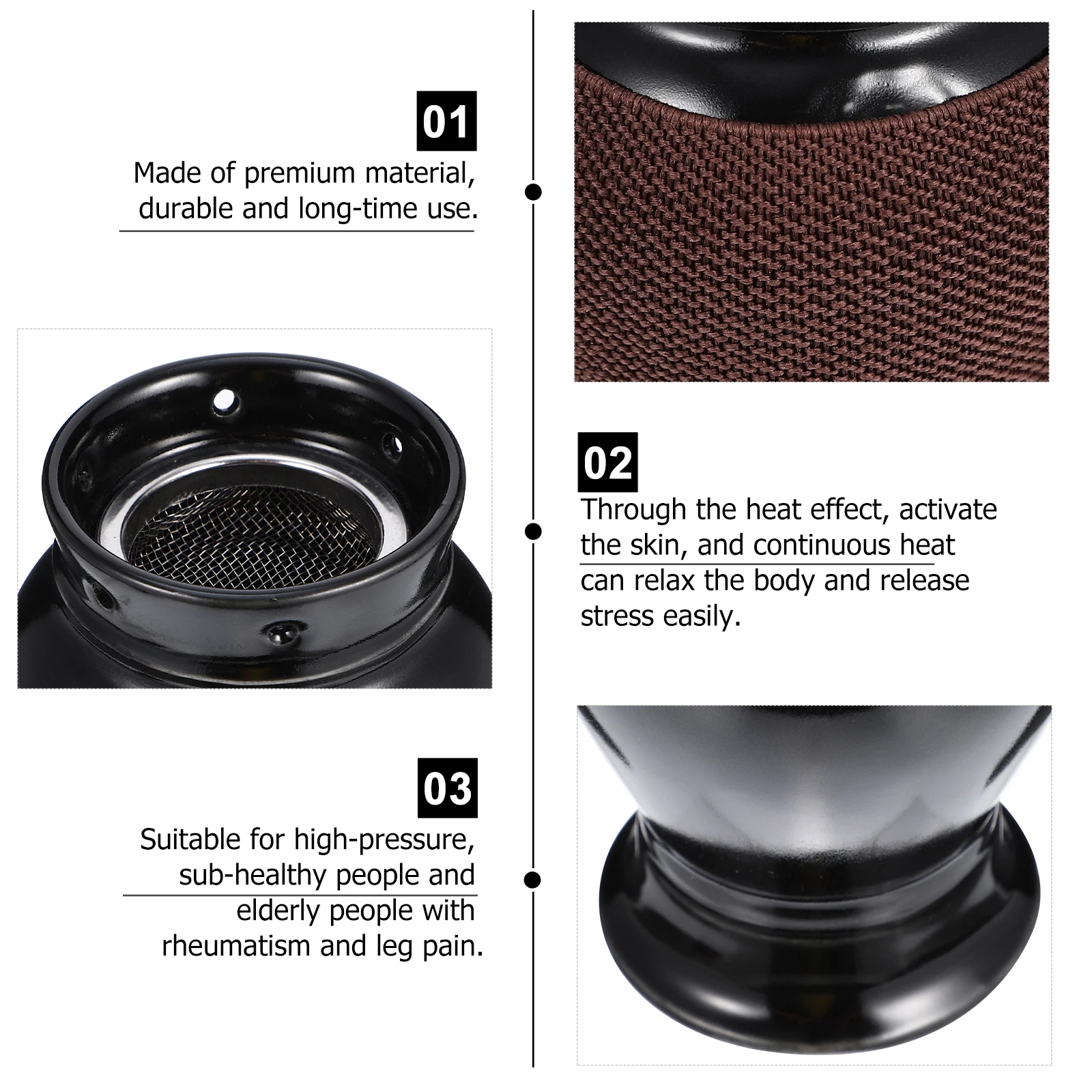 

1Pcs Moxibustion Box Portable Handheld Moxa Burner Pot Smokeless Moxa Massage Device for Neck Shoulder Pain Relief