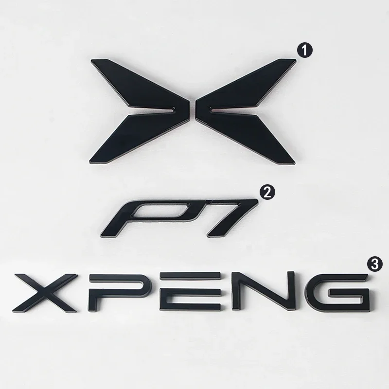 3D Car Body Badge Sticker For Xpeng P7 P7i 22-25 Front Rear Emblem Decal Outer Accessorier
