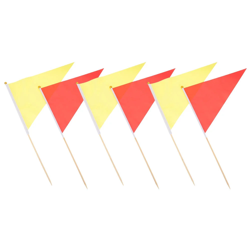 6Pcs Lawn Mark Flags Construction Marker Triangle Flags Site Construction Flags lawn marking flags triangular mark flags