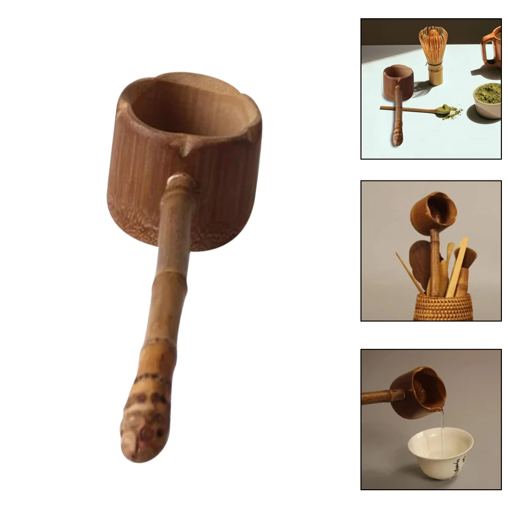 

Bamboo Ladle Long Handle Tea Spoon Spoons Water Kitchen Root Multipurpose Scoop Baby Teaspoon