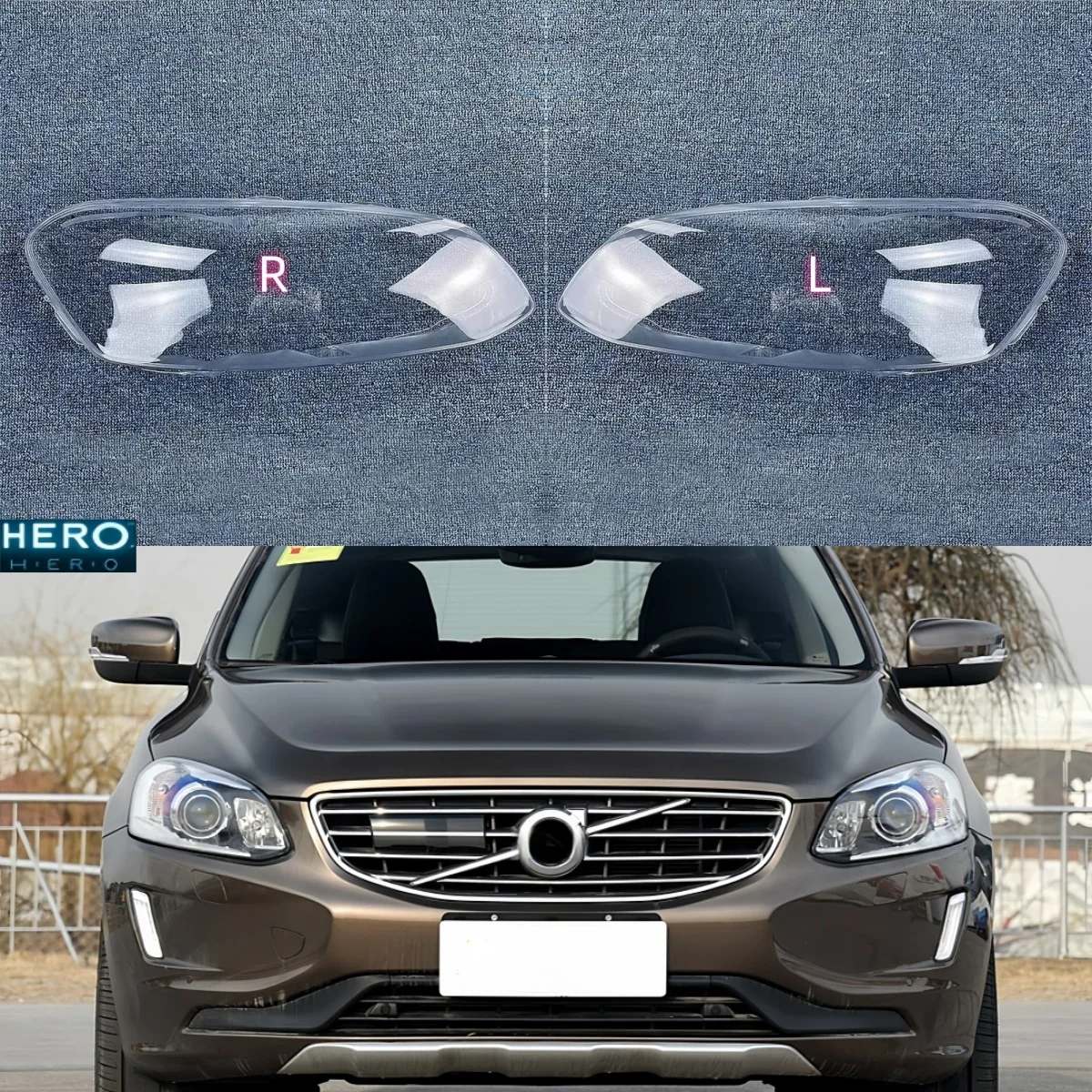 

For Volvo XC60 2014 2015 2016 2017 2018 2019 Transparent Lampshade Headlamp Cover Lamp Shade Headlight Shell Lens Plexiglass