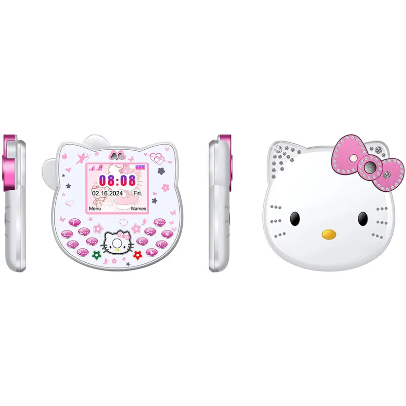 

Anime Sanrio Kawaii Hello Kitty Mini Phone Cartoon Kids Taiml Cute Phone Festival Birthday Collection Fashion Girls Toys Gift