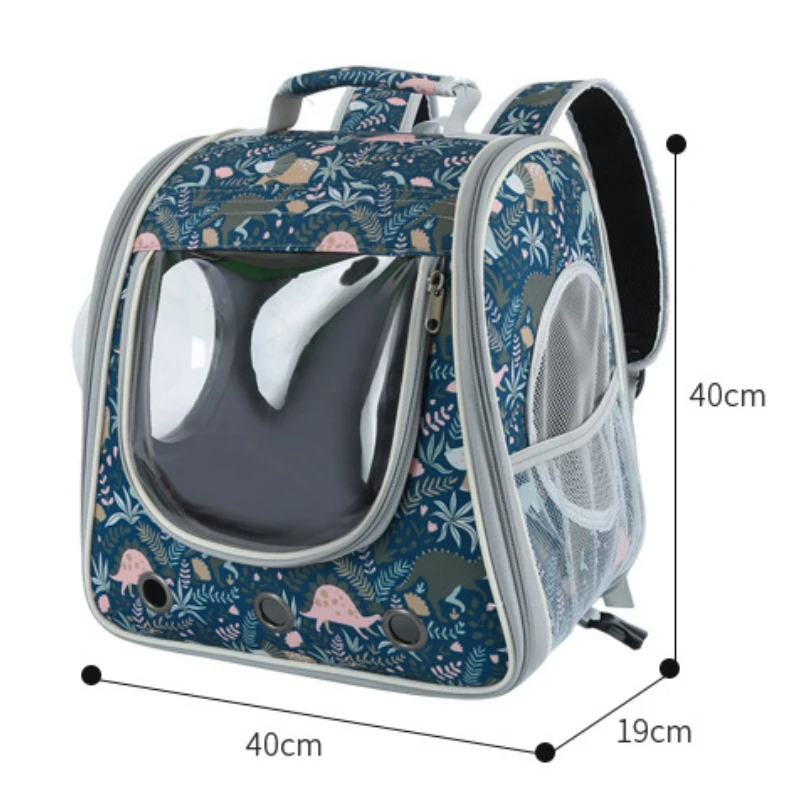 New Pet Handcart Portable Transparent Cat and Dog Bag Double Shoulder Breathable Pet Backpack Large Space Travel Trolley Case