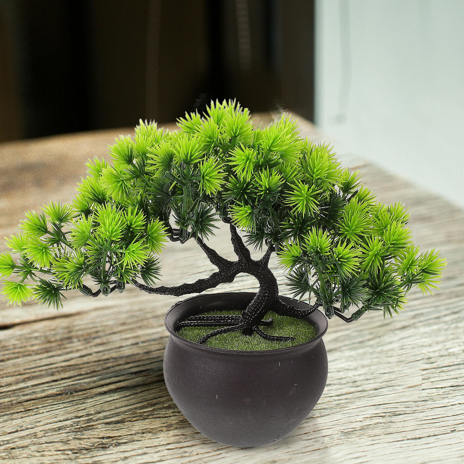 

Artificial Potted Simulation Welcome Pine Tree Mini Potted Plant Indoor Decoration Fake Mini Pine Tree Ornament for Home Office