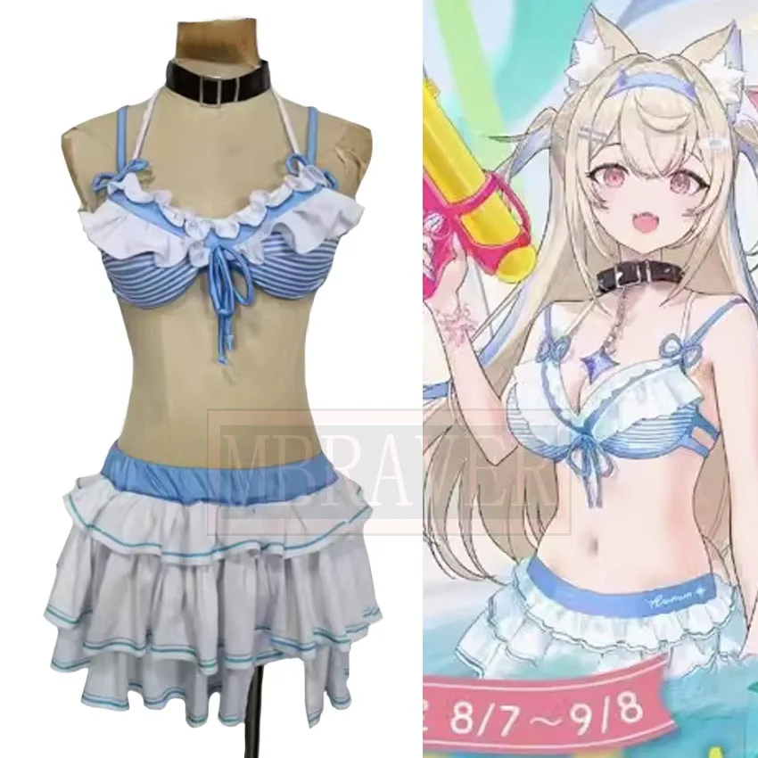 Vtuber Hololive Fuwawa Abyssgard Fuwawa&Mococo Swimsuit Cosplay Costume Party Christmas Halloween Custom Made Any Size