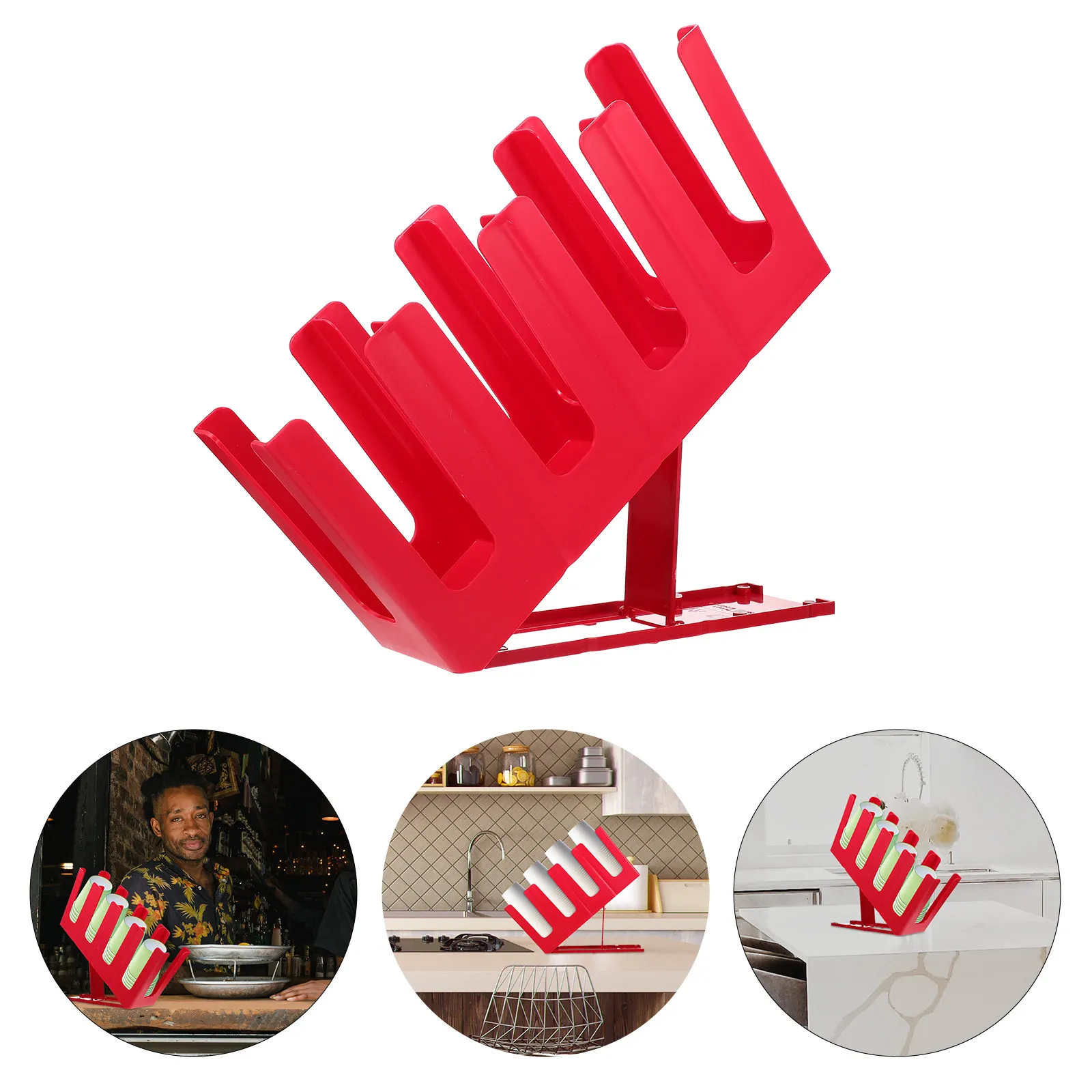 

Plastic Paper Cup Rack Foldable Cup Stand with Four Compartments for Coffee Shop Cafe Counter Use Storage Organizer