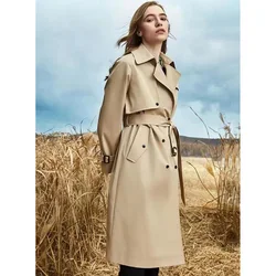 2024 Spring And Autumn Youthful Woman Clothes Women's Trench Coat New In Outerwears Double Breasted Pockets Overcoat Female