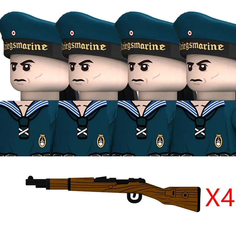 WW2 Military Navy Serie Soldat Figuren Bausteine Sowjetunion Krieger Infanterie Offizier Gedruckt Helm Ziegel Spielzeug Geschenke