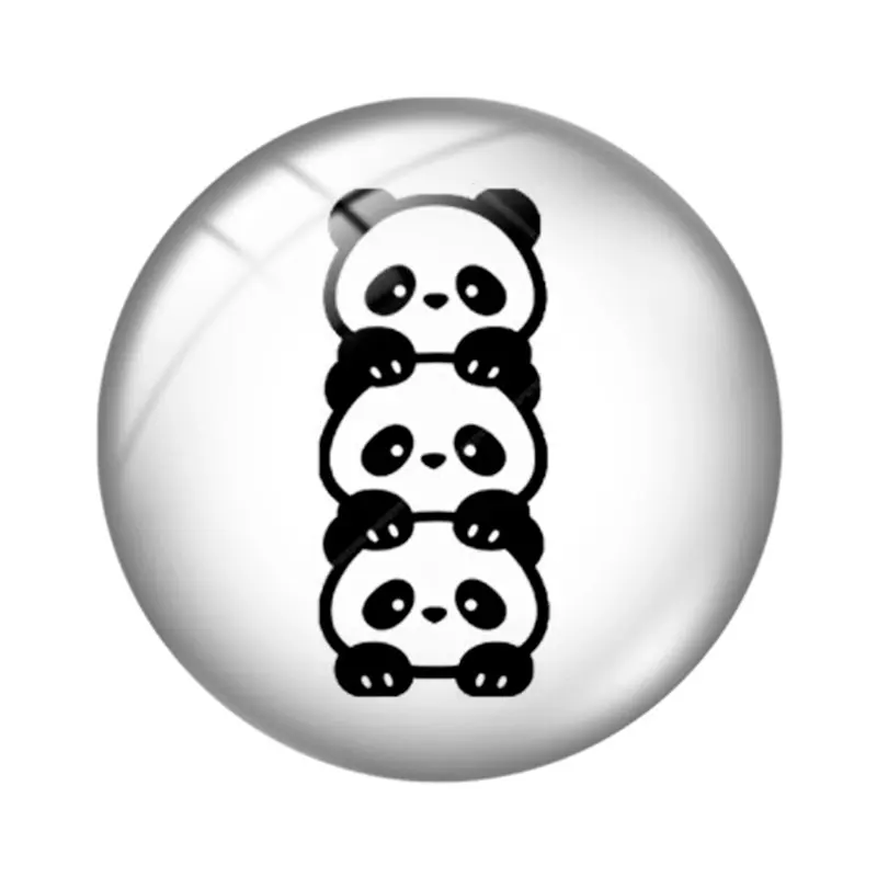 Cute and Funny Panda  12/18/20/25mm glass cabochon  bracelet pendant rings for jewelry demo earrings back Making findings