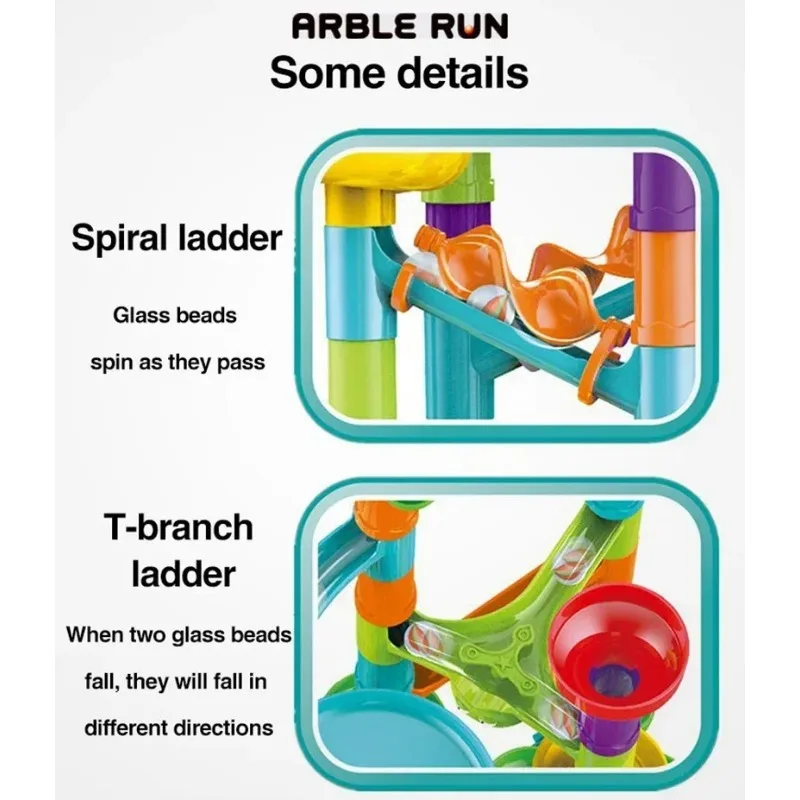 Blocs de construction de piste de course en marbre pour enfants, labyrinthe 3D, rouleau de balle, jouet, bricolage, ensemble de dessous de verre de course, cadeau