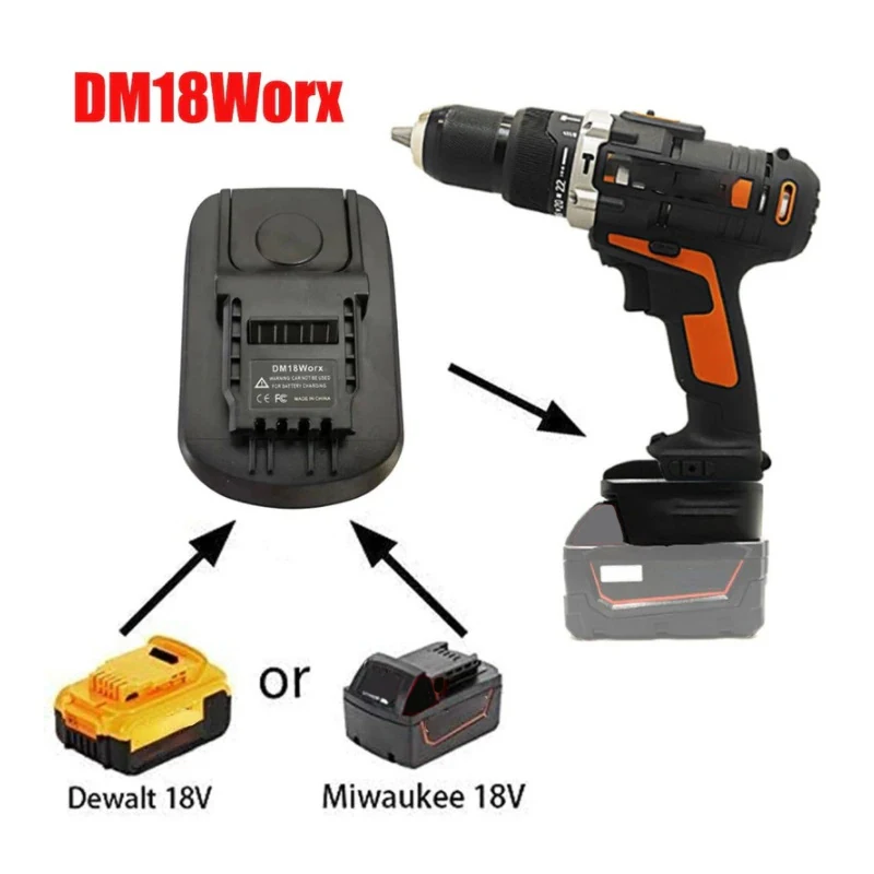 Imagem -03 - Conversor Adaptador de Bateria para Makita Bosch Dewalt Milwaukee 18v Li-ion Bateria Converter para Worx Pin Power Tools Uso