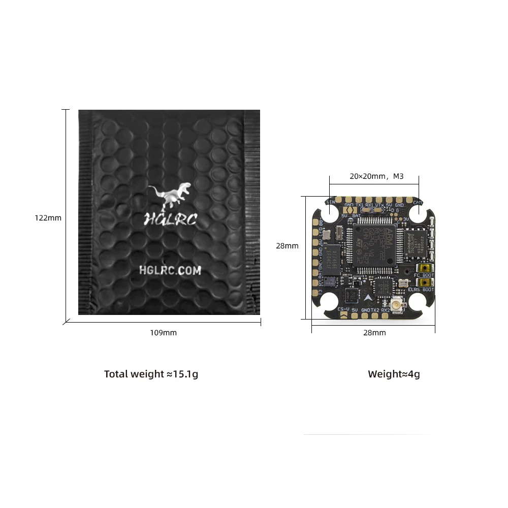 Controlador de vuelo HGLRC SPECTRE F722 Lite con giroscopio ICM42688 y receptor ELRS 2,4G antiinterferencias de baja latencia para Dron FPV RC