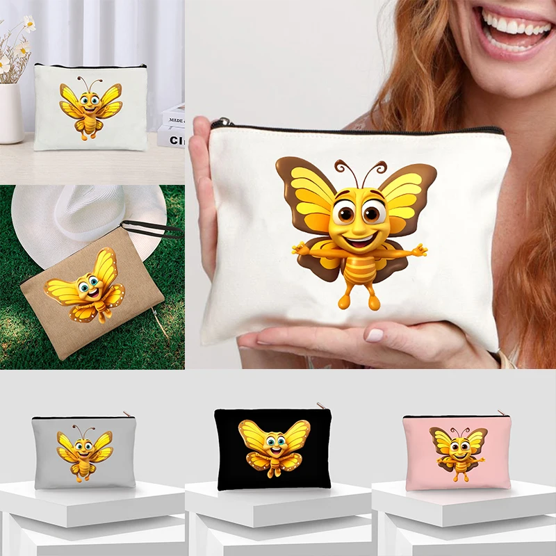 Niedliche Schmetterling Cartoon Bleistift Fall Kinder Kosmetik Fälle trend ige Make-up Beutel Tasche Geschenk für Schmetterling Liebhaber Lippenstift Aufbewahrung tasche