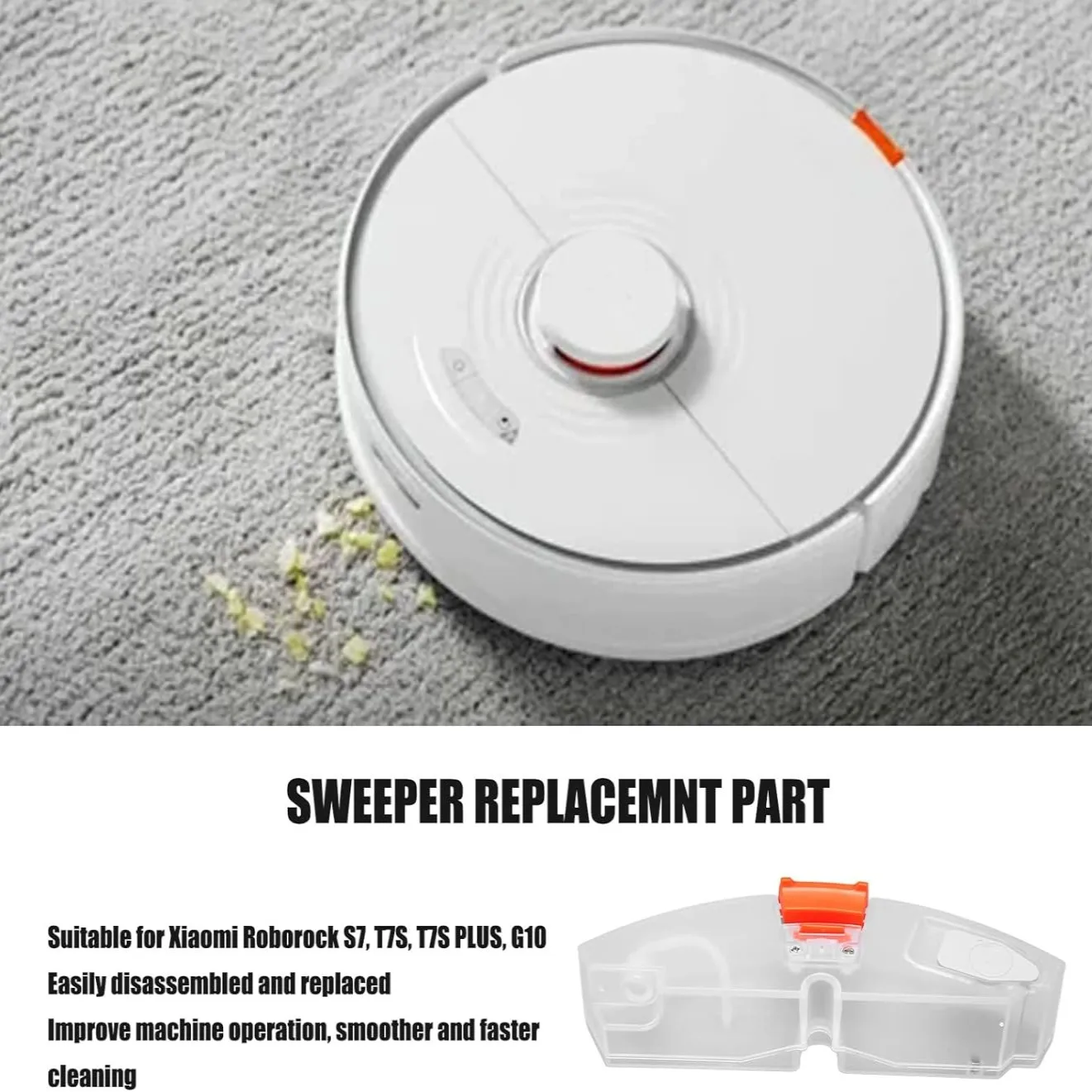 Xiaomi Roborock S50 S51、S7 T7S G10、T8 Q7 PLUS ロボット掃除機用ウォータータンク、交換用 Roborock アクセサリー ウォーターボックス