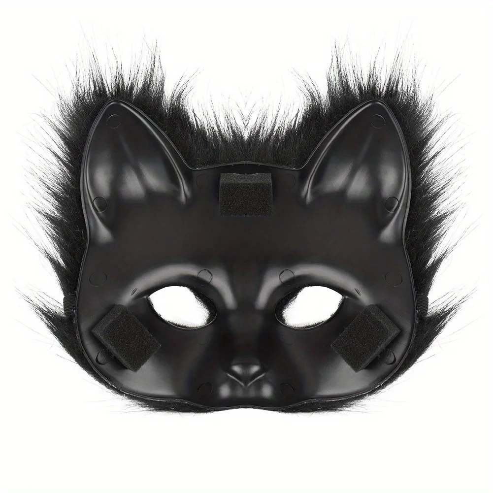 Maschera di volpe simulata Set di Halloween Coda di bestia fatta a mano Peluche Coda di volpe COS Accessori Guanti