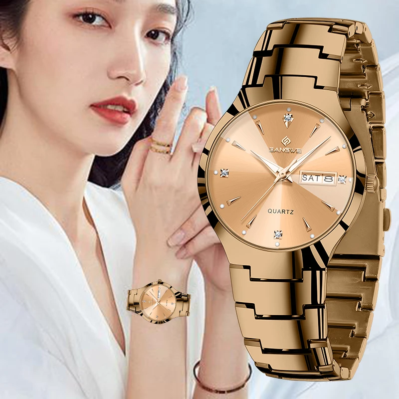 

BANGWEI Women's wristwatch 2026 Exquisite Fashion Waterproof Quartz Luminous Watch women Elegant Weekly Calendar reloj de mujer