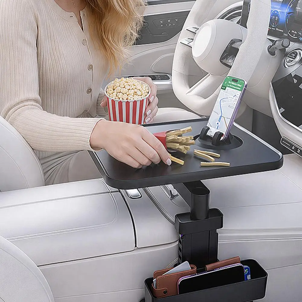 Auto-Montierter Hängender Kleiner Tisch mit Drehbarem Innensitz, Getränkehalter, Esstisch, Universeller Multifunktionaler Autotisch – Detail 17