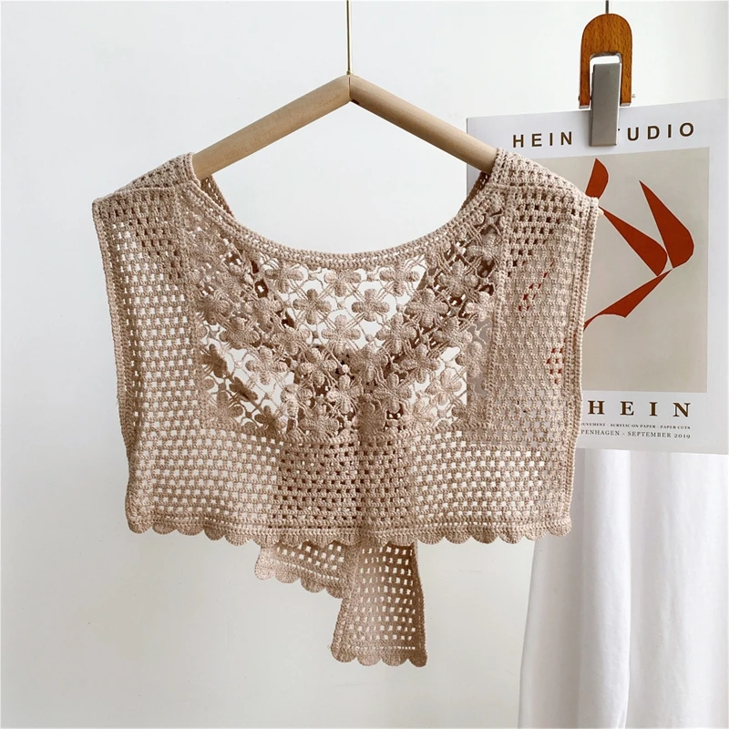 Xale coreano xale triangular cachecol crochê xale encolher ombros cachecol echarpe