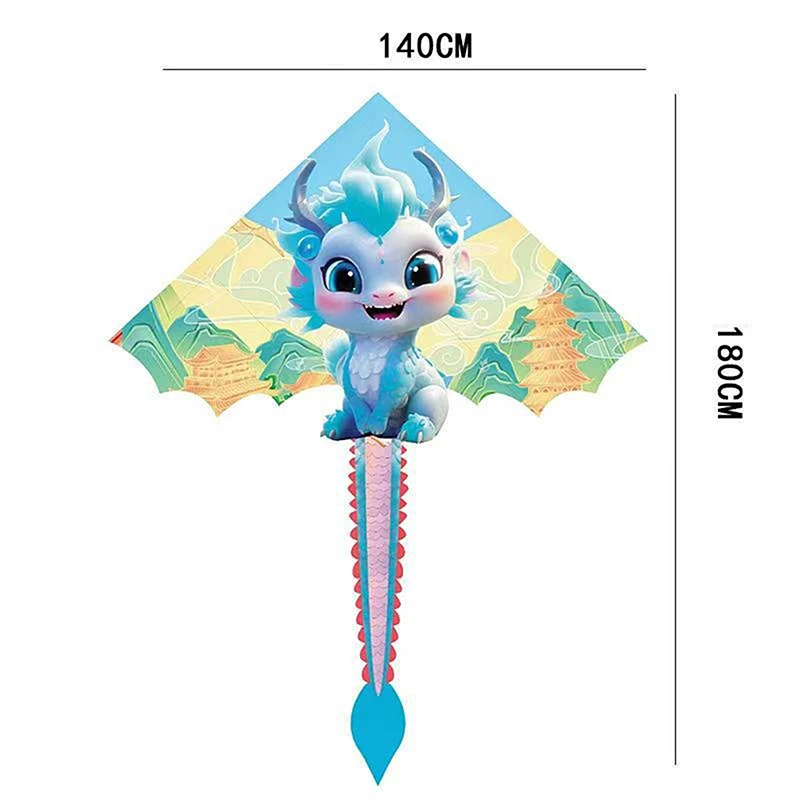 1 Stuk 1.4M Grote Dragon Kite Voor Kinderen En Volwassenen Enorme Pterosaur Kite Kom Staart Gemakkelijk Te Vliegers outdoor Speelgoed