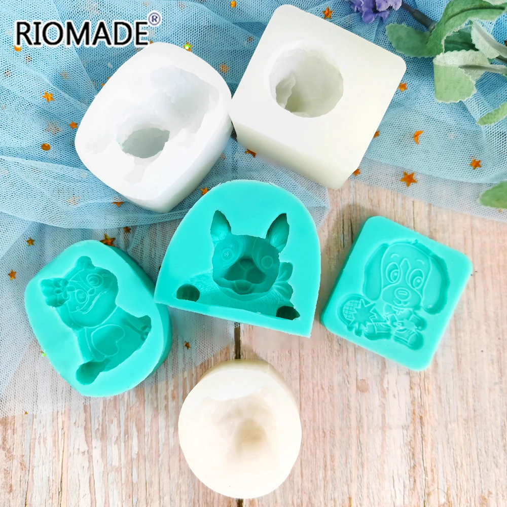 Cute Dog Shape Silicone Mold Bully Dog Bulldog Animal Styles Fondant Cake Decorating Tools Dessert Sugar Crafts Chocolate Mould