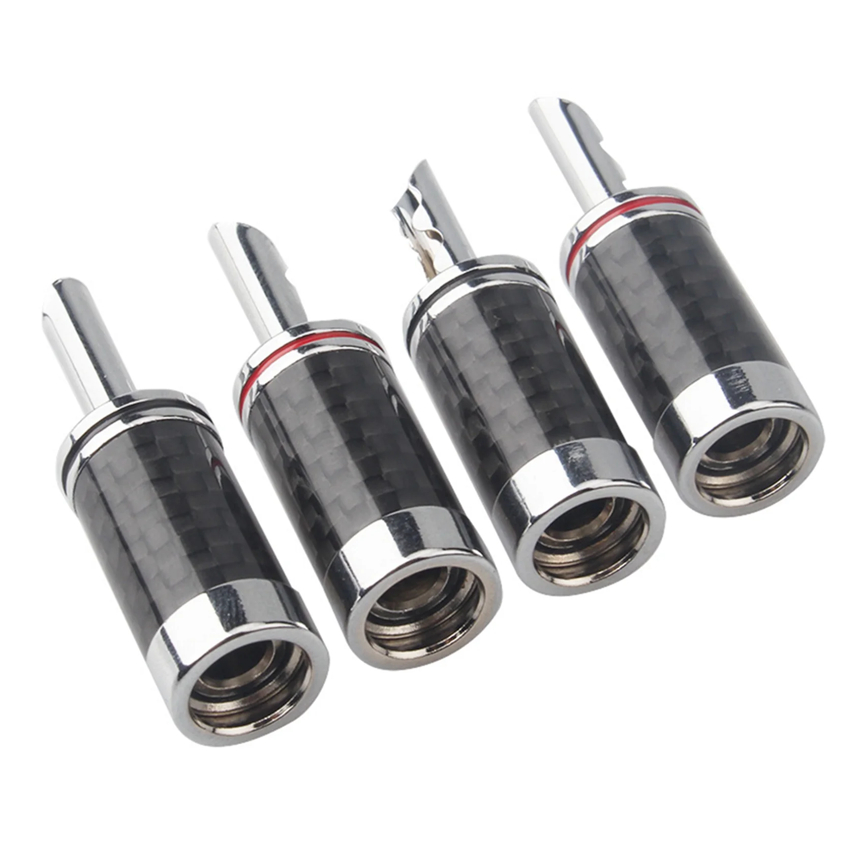 

N75R-16 шт. вилки типа «банан» Hi-End HIFI DIY углеродное волокно с медным покрытием родиевый электрический аудиоразъем разъем типа «банан»