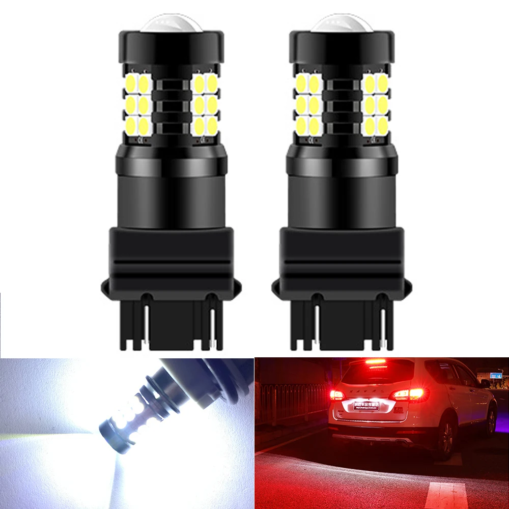 

2PCS T15 1156 BA15S P21W PY21W BAU15S 3157 3156 T20 7443 W21/5W CANBUS LED Bulb Car Brake Light Auto Reverse Lamp Bulbs 12V 24V