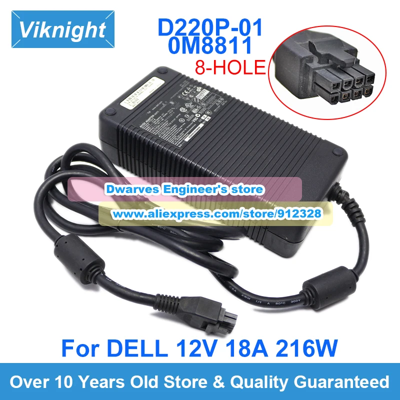 8Hole 12V 18A D220P-01 AC Adapter For EXP GDC Notebook External PCI-E Discrete Graphics Beast Series NGFF E Key Video Card Dock