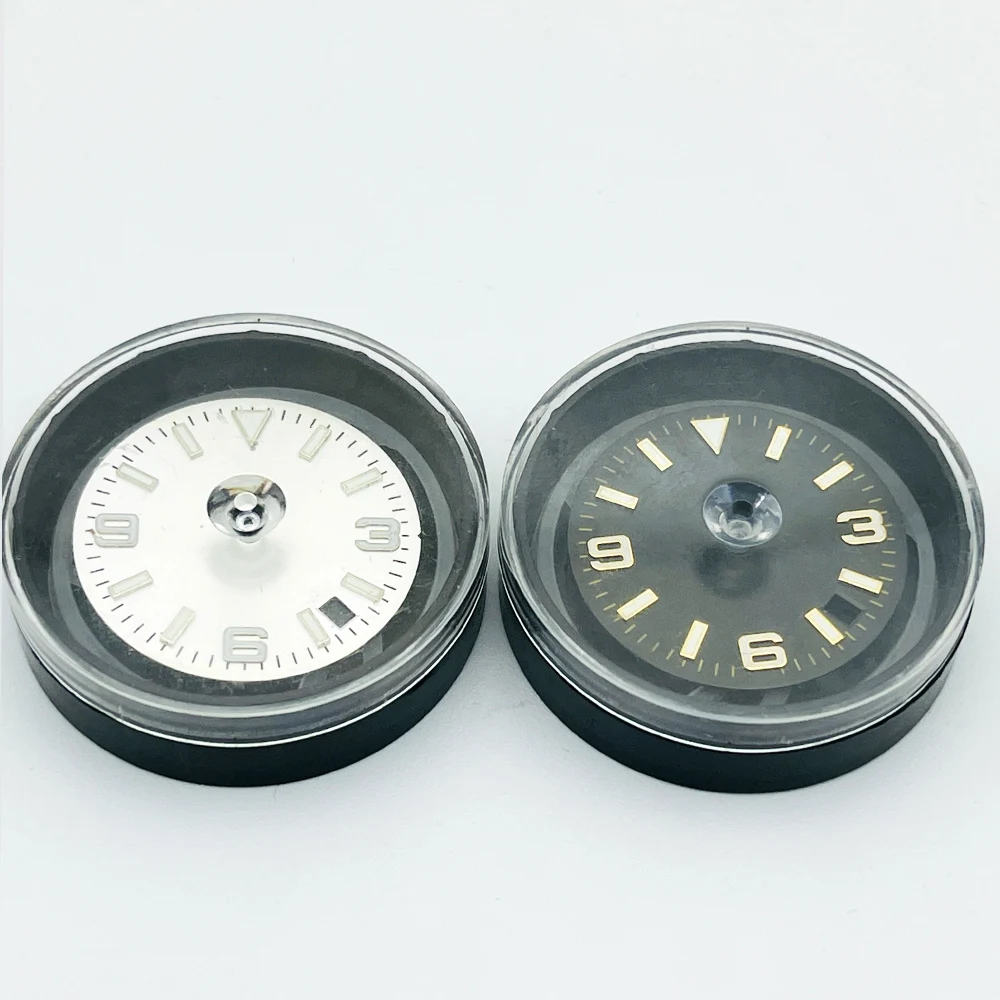 28.5mm NH35 Dial Green Luminous Watch Dial Fit for SKX007 SPRD 6105 Turtle Tuna Watch Case NH35 NH36 Watch Dials and Box Parts