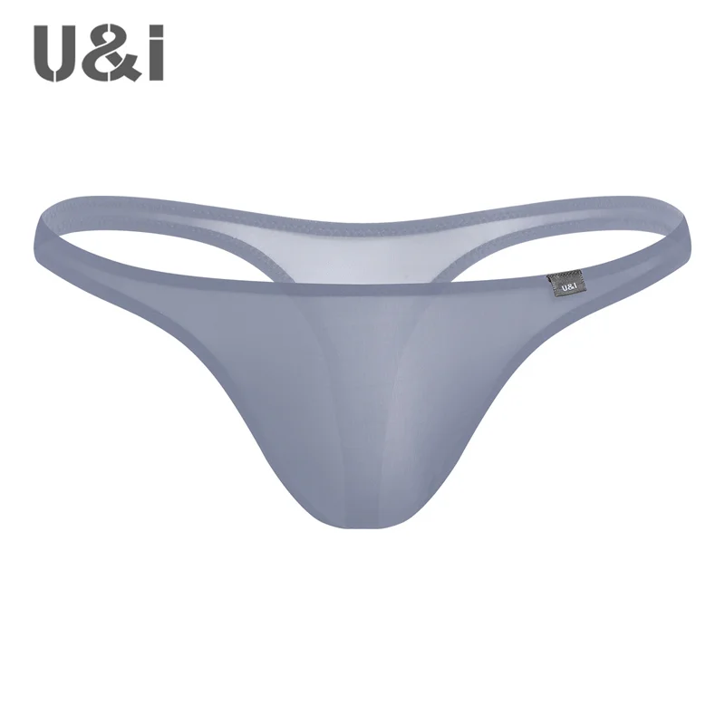 U＆I Sexy Thong Men\'s Ultra-thin 50g Transparent High Elasticity Breathable Nylon One-piece Upward T-Back Briefs