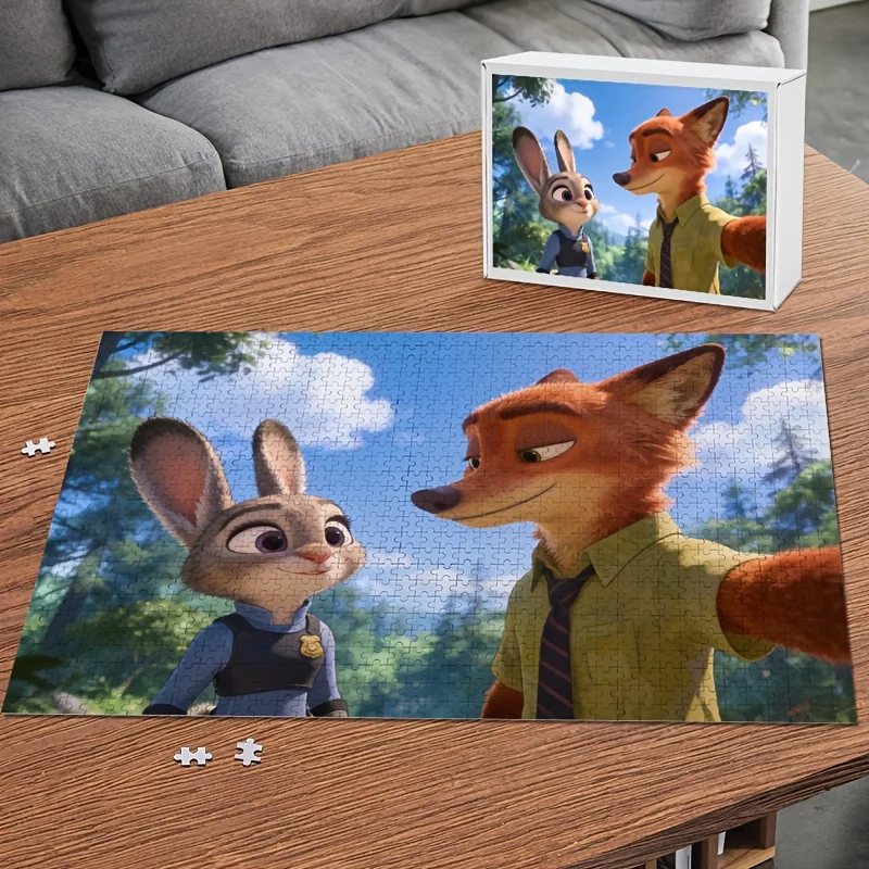 

1000pcs Disney Zootopia Judy Hopps and Nick Wild Poster Puzzle | Ideal for Home Entertainment, Home Decor, Gift Giving, and Br