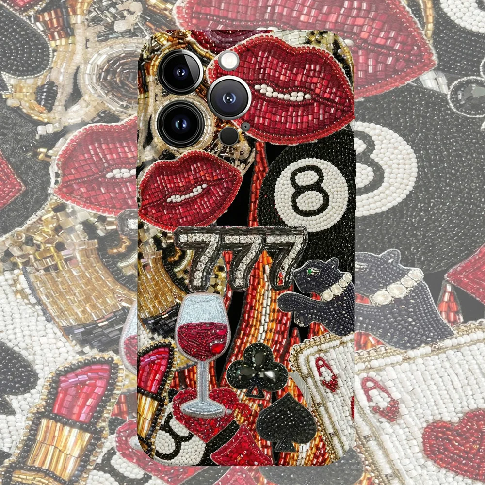 Beaded Patchwork Glossy Film Hard Phone Case for Samsung Galaxy A37 A57 A17 A07 A16 A56 A26 A36 A06 A55 A35 A15 A54 A05 14 4G 5G