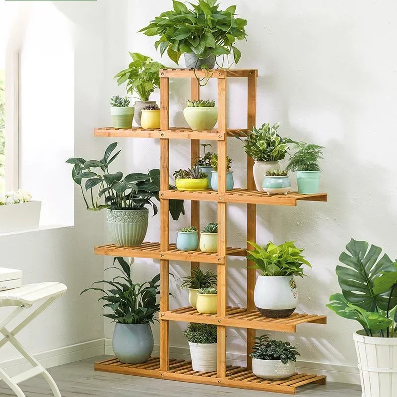 

Widened Balcony Plant Holder – Solid Wood Multi-Storey Plant Rack for Indoor Succulents, Living Room Flower Display Stand