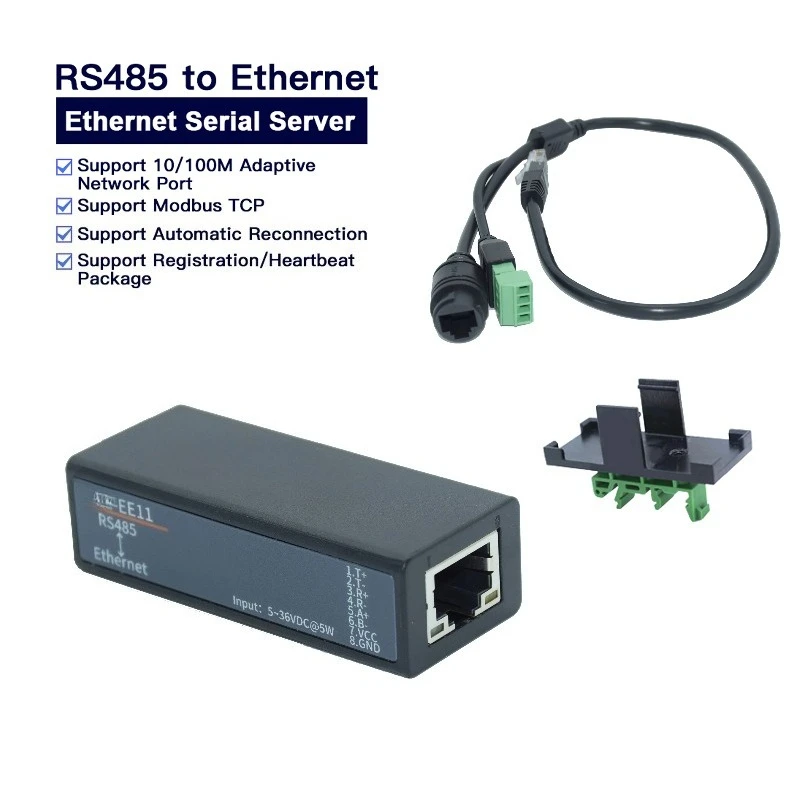 EE11 Serial RS485 To Ethernet Converter IoT Communication Server Support MQTT Modbus Industrial Data Transmission Module
