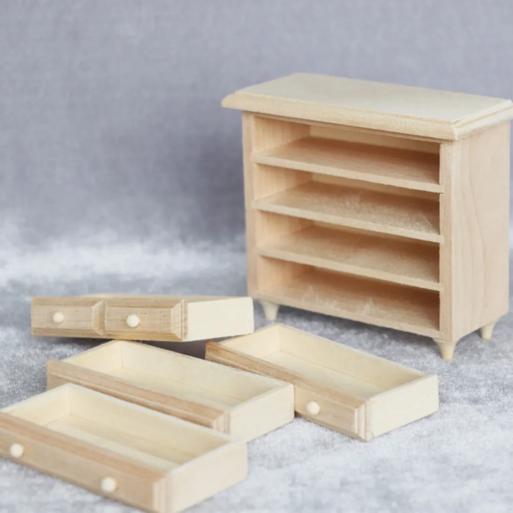 

1Pcs Mini Wooden Cabinet Compact Unique Design Durable Mini House Furniture Accessory Desktop Ornament Miniature Furniture