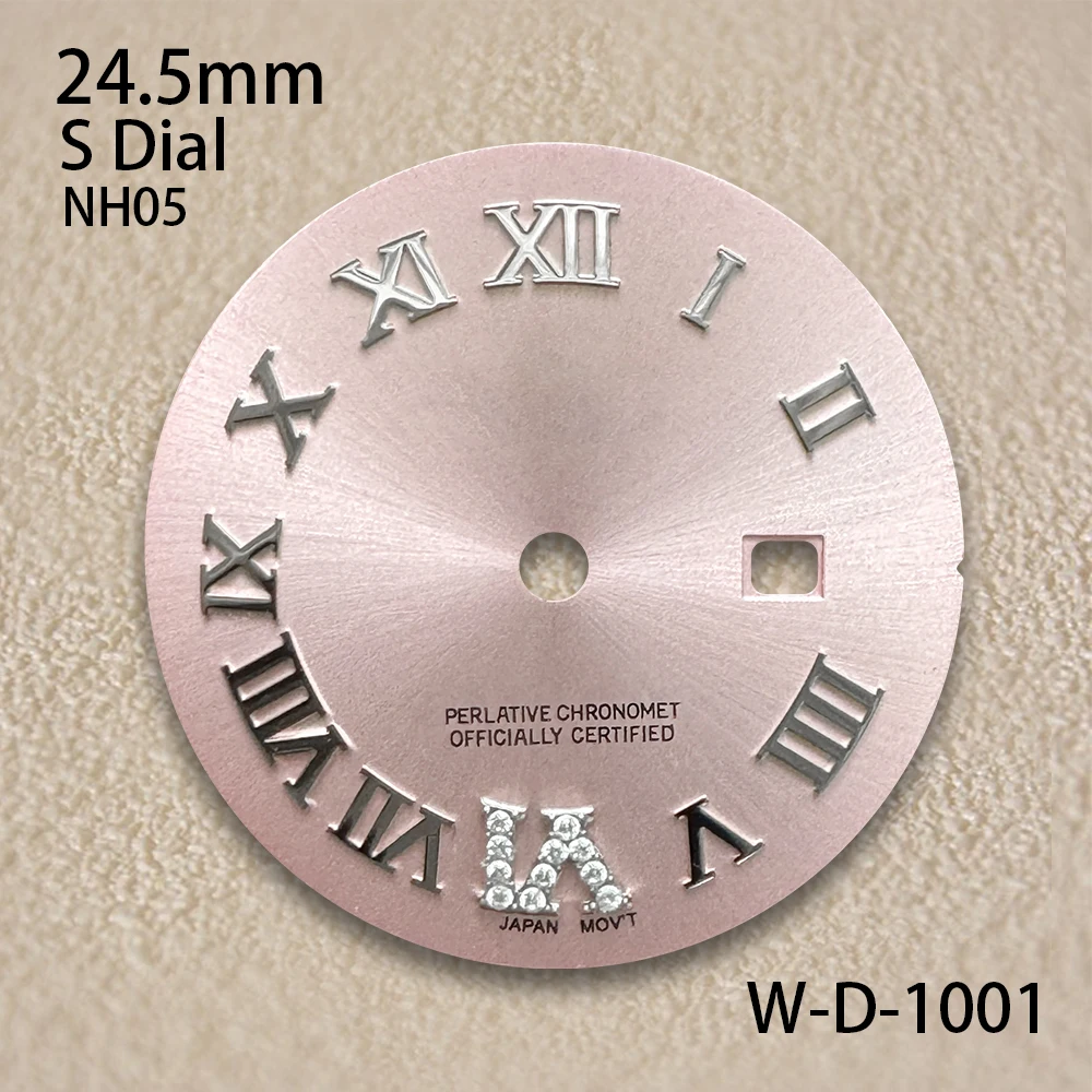 

S Logo Roman Ladiesl 24.5mm NH35 Dial Suitable For NH05 Movement Diamond High Quality NH35 Accessories ﻿Watch Modification