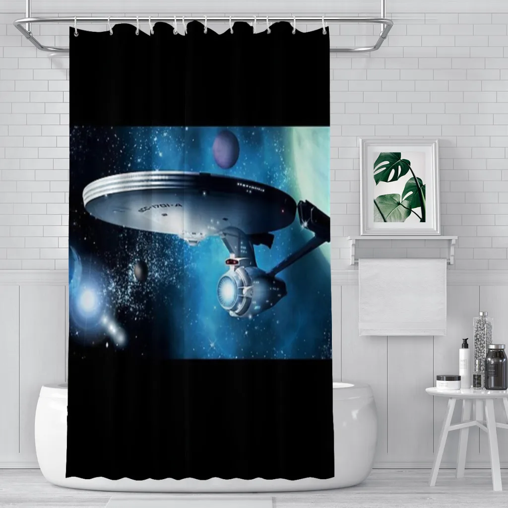 Enterprise A - Where Silence Has Lease Shower Curtain for Bathroom  Aesthetic Room Decoration