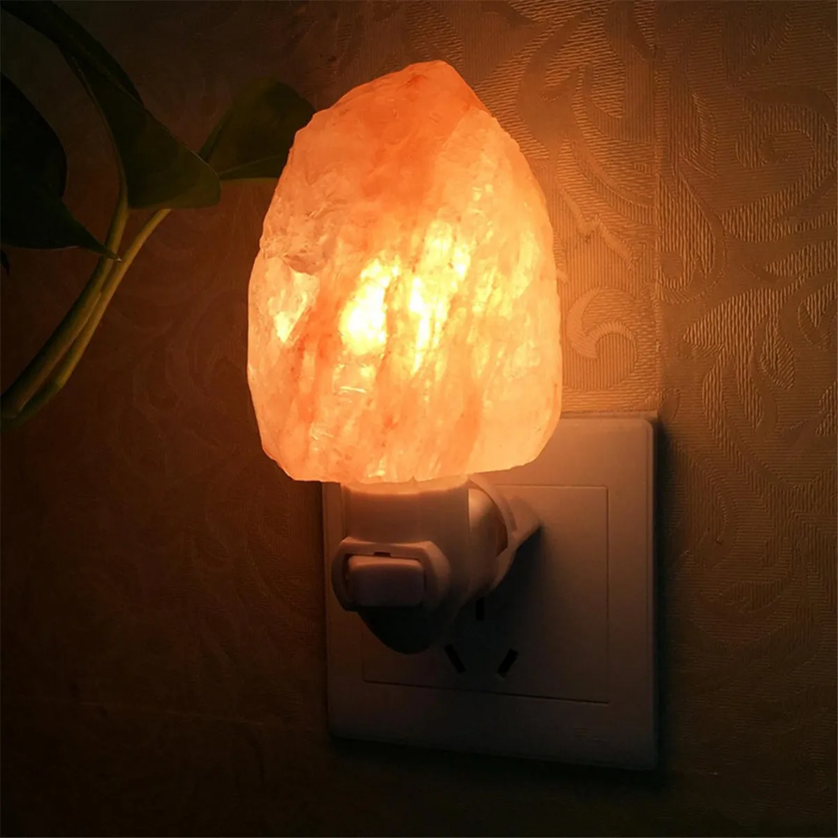 Himalayan Salt Wall Bedside Lamp, Natural Crystal, Hand Carved Night Light, Home Decor, Air Purifying Release, Negative Ions