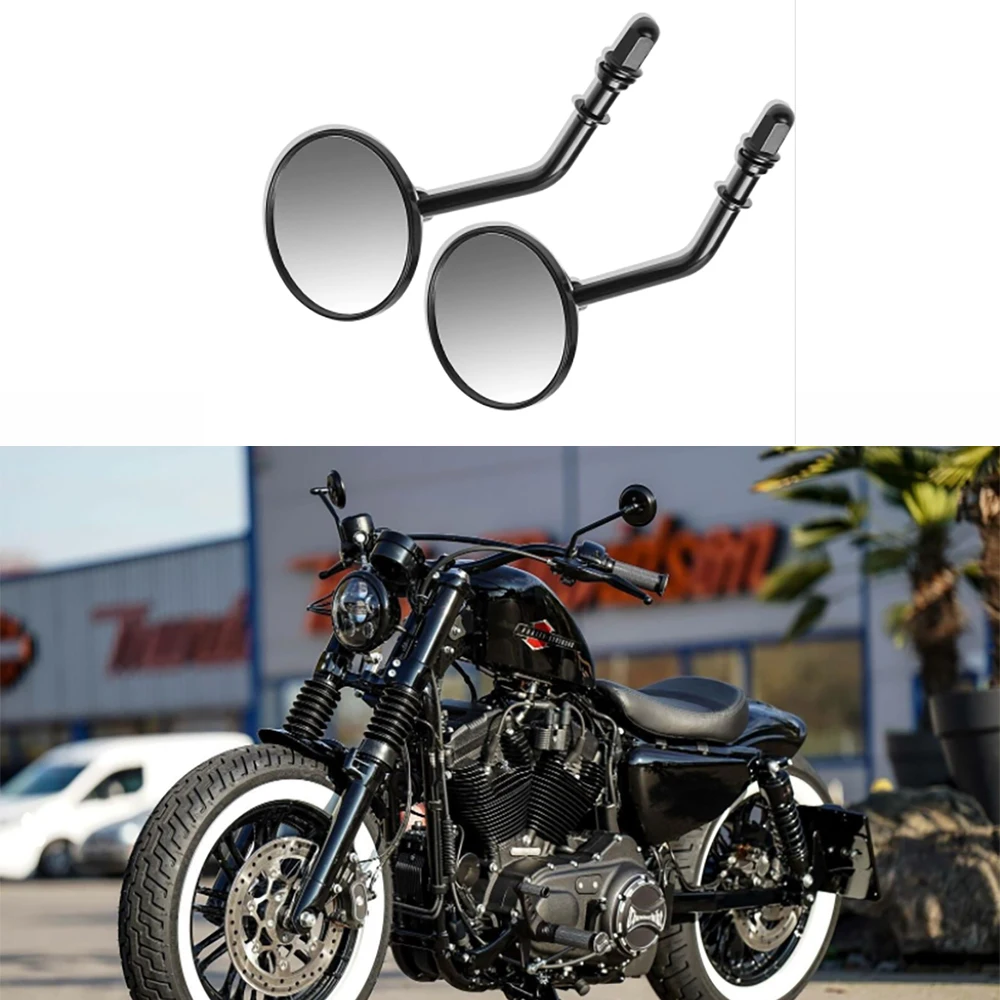 2pcs Rearview Side Mirrors For Harley Davidson FLHTC Road King Classic XR1200X XL883 SPORTSTER FLSTN SOFTAIL DELUXE