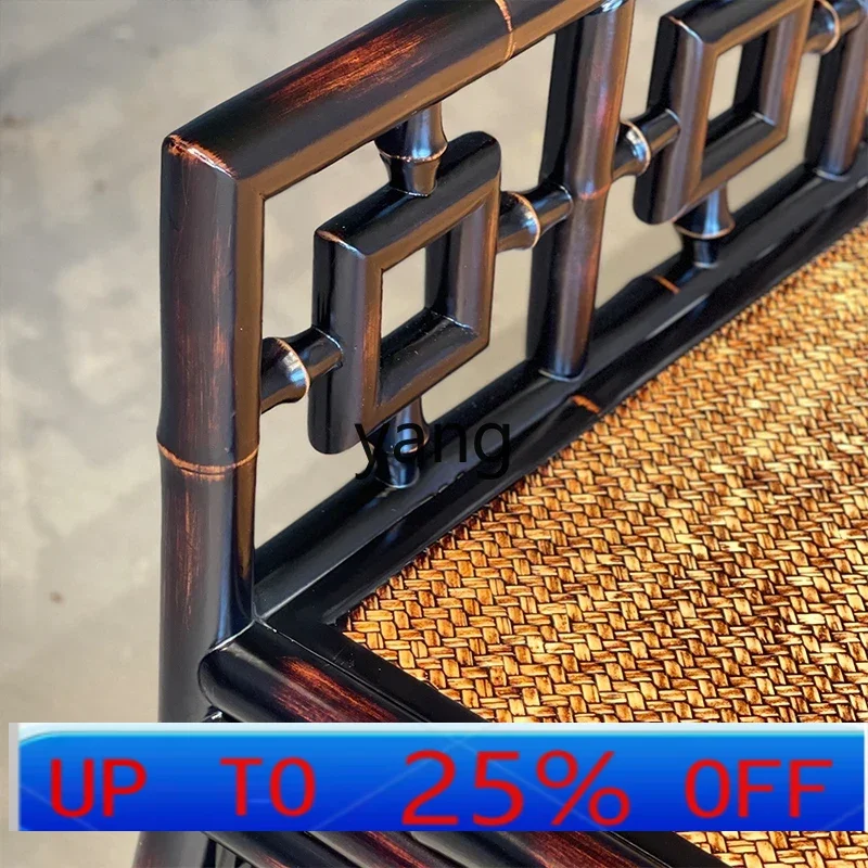 

LMM Ming-style Arhat bed handmade round bamboo antique zen chair Chinese meditation chair classical bamboo couch