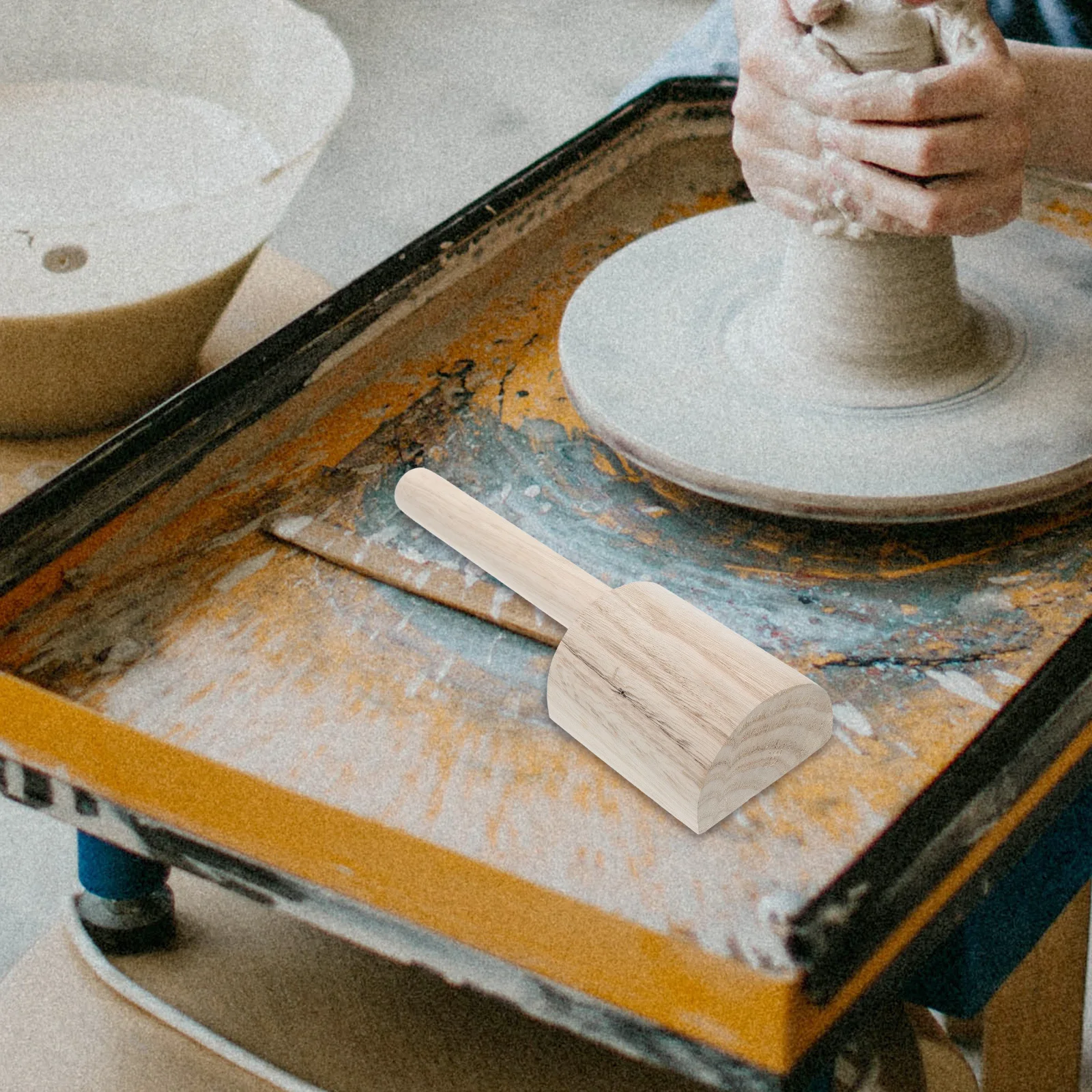 

Clay Modeling Paddle Wood Tool for Sculpting Polymer Clay Easy Grip Design for Teens Adults Creative Projects Wood Paddle