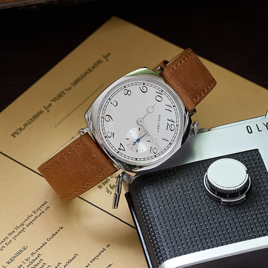 Baltany 2025 Neue Herren-Quarzuhr VD78 38 mm, reproduziert von Vc 1921, wärmebehandelte blaue Zeiger, Vintage, wasserdicht, Reloj Hombre