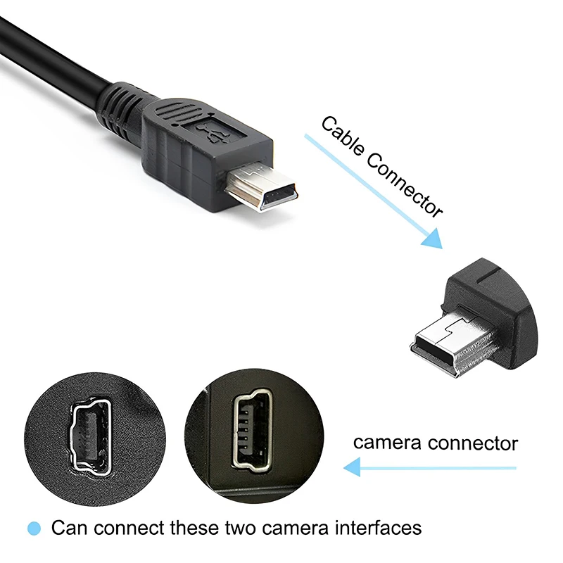 캐논 EOS A1300 1100D 1200D 2000D IFC-300PCU SX130 ZR950 SX60 SX510 SX520용 미니 5P USB 데이터 전송 케이블