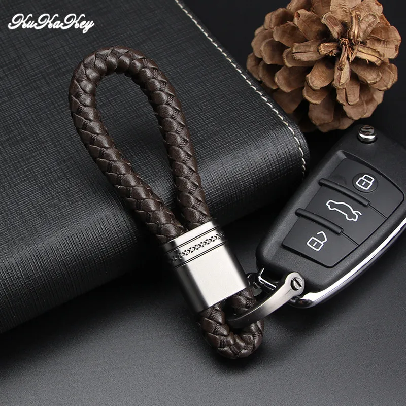 Hand Woven Keychain Gun Gray Metal Key Rings Chains For Nissan Citroen Berlingo Renault Car Keyring For Lada Vesta Auto Parts