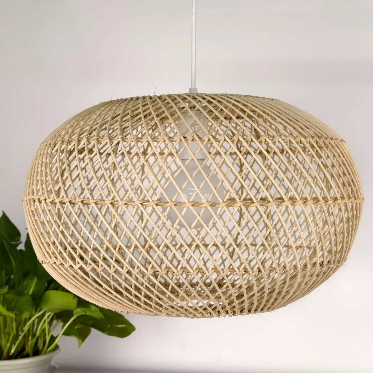 

JOYINLED E27 Rattan Woven Pendant Light Shade Vintage Industrial Rattan Hanging Lamp Boho Ceiling Chandelier Lighting Fixtures