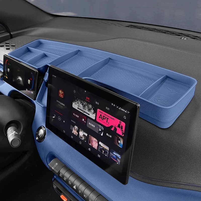 Para BYD Seagull Dolphin Mini Surf Panel de instrumentos de coche bandeja de almacenamiento multifuncional pantalla de tablero caja organizadora de almacenamiento trasera