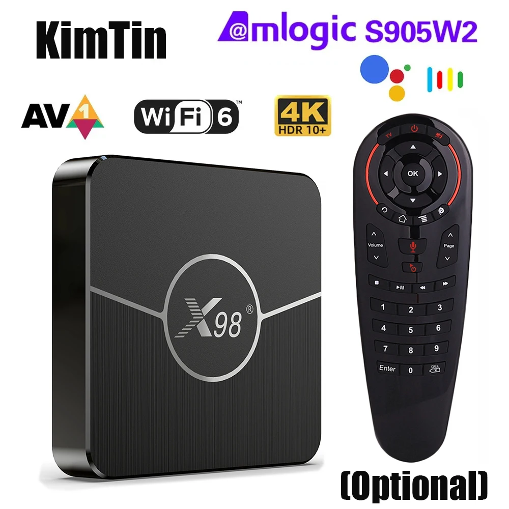 KimTin W2 ATV TV Box Android 11 Amlogic S905W2 Support 4K AV1 2.4&5G Wifi BT W/ Google Voice Remote 2G16G 4G32G 64G Smart TV Box