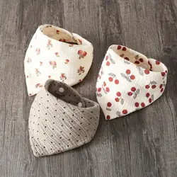 Floral Feeding Bib Burp Cloth Towel for Baby Boy Girl Gender Neutral Gauze Handkerchief Teether Drooling Bib for Newborn