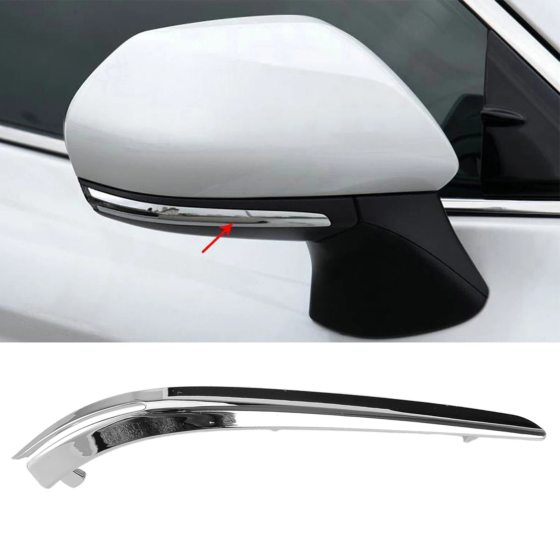 Right Side Rearview Mirror Cover Protector Molding Stripe Trim Chrome ABS Plastic Fit for Toyota Camry 2019 2020 2021 2022 2023