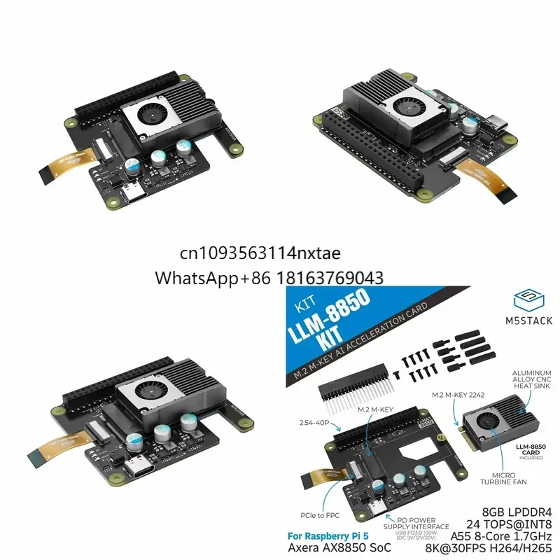 2026 Hot! M5Stack LLM-8850 Kit High-performance AI Acceleration Card Kit for Edge AI and Embedded Computing Scenarios